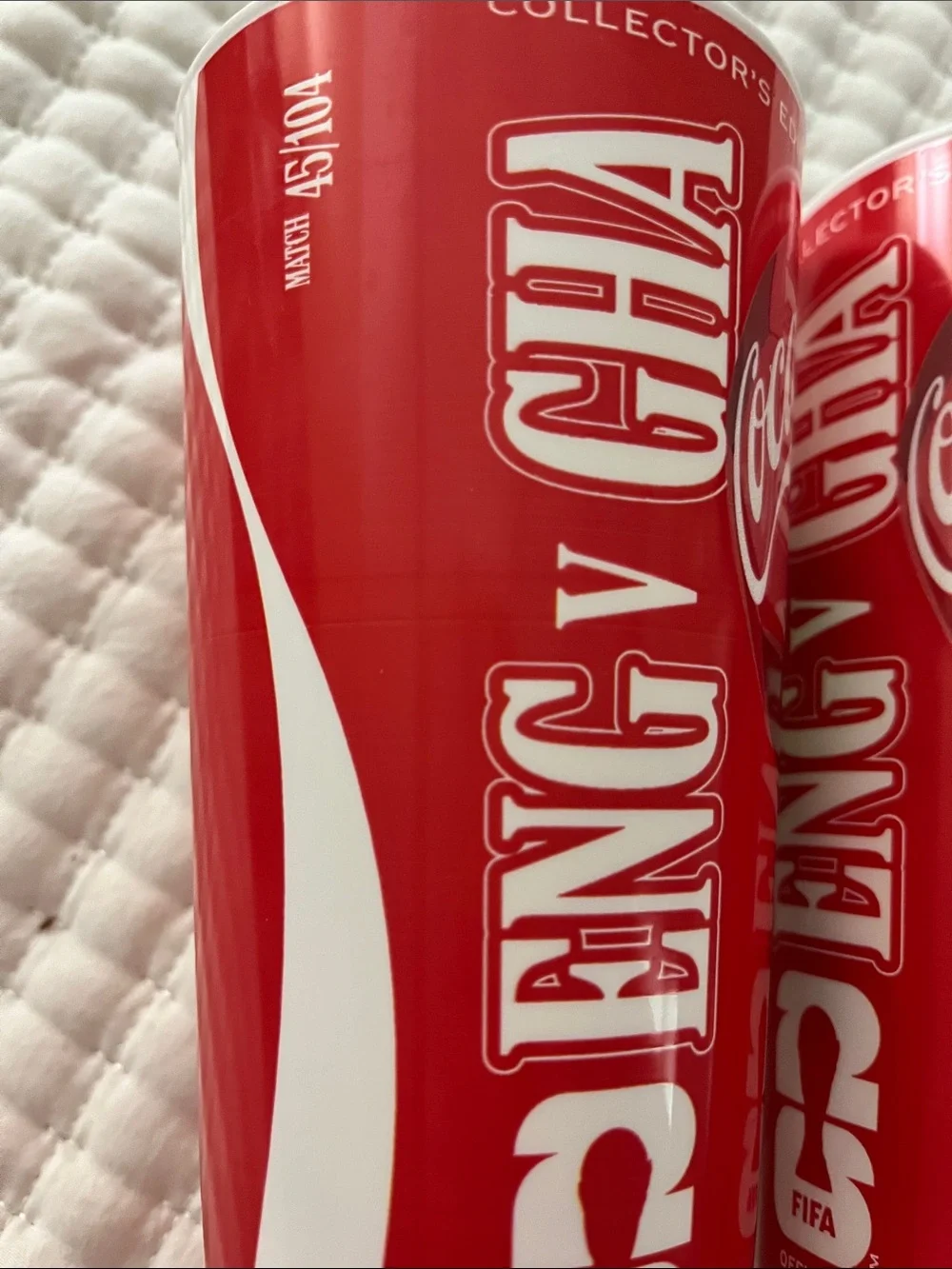 ⚽️ England vs Ghana World Cup Coca-Cola Red and White Collector Cup 🏟️